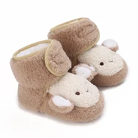 Autumn Winter Boots Baby Girl Boys Winter Warm Shoes Solid Fashion Toddler Fuzzy Balls First Walkers Kid Shoes 0-18M 2