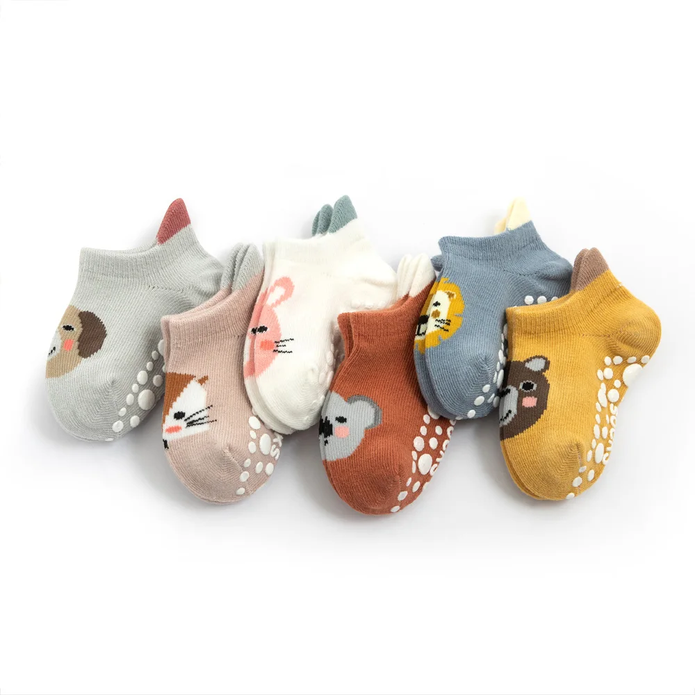 6 Pairs Baby Girls and Boys Socks For Winter Thick Children's Sock Cute Ears Toddler Infant Newborn Warm Autumn Stuff 0-5T