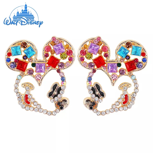 Minnie Mouse Earrings Mickey Mouse Hand Disney Jewelry Disneyana  Asymmetrical | eBay