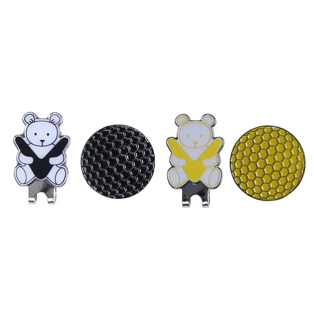 Bear Pattern Hat Clip Magnetic Marker Personalized Para Golf Cap Clip Anti-rust Durable Golf Hat Ball Marker Equipment
