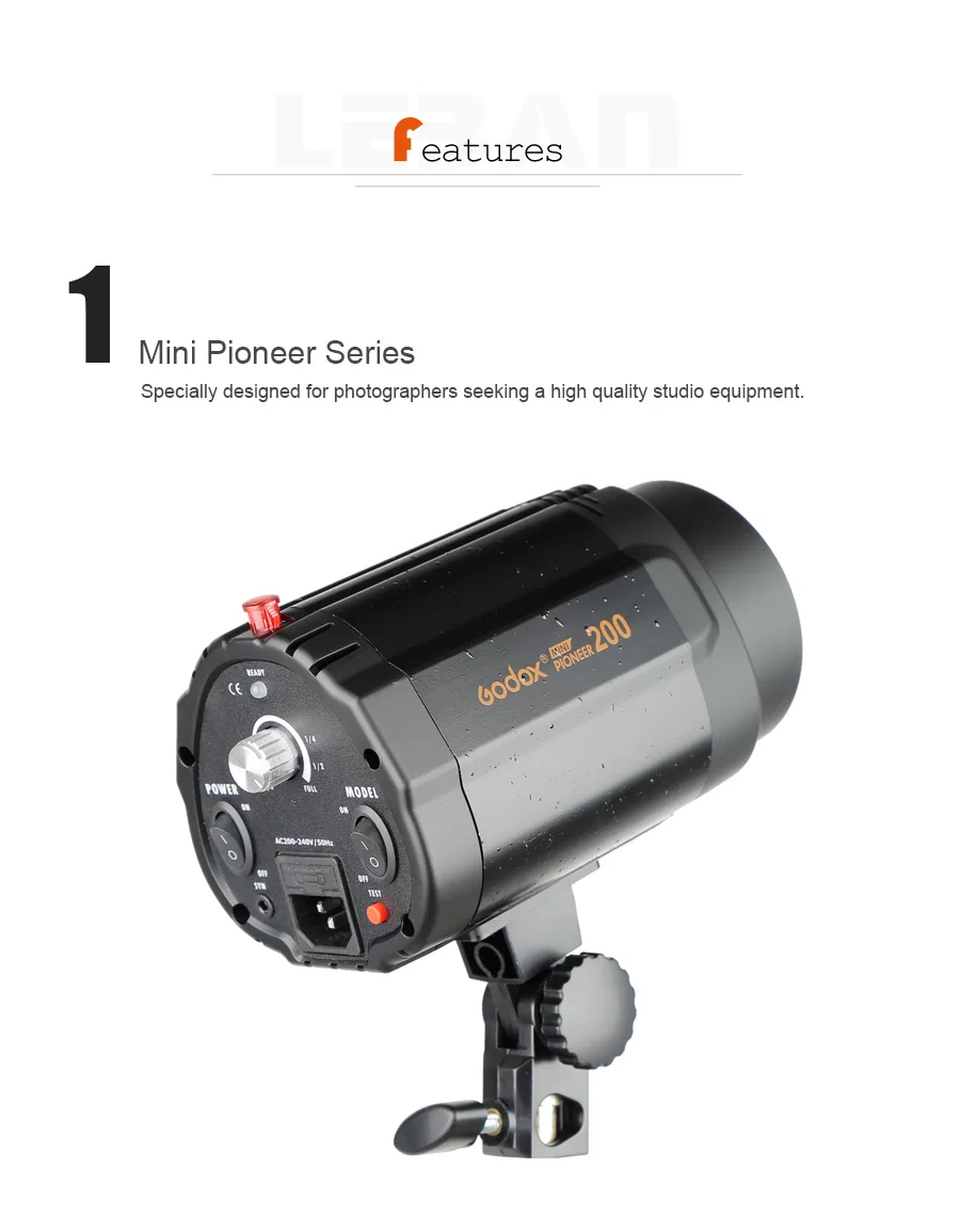 Godox 200W Mini Studio Flash Monolight Photography Photo Studio Strobe Flash Lig