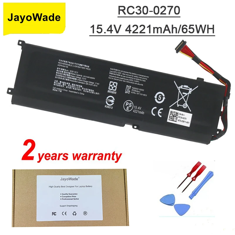 

JayoWade RC30-0270 Laptop Battery for Razer Blade 15 Base Stealth 2018 Series Notebook RZ09-03006 RZ09-0270 RZ09-02705E75-R3U1