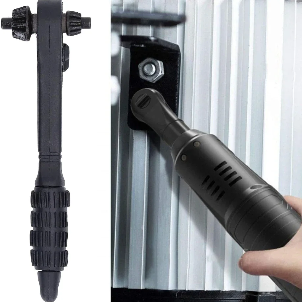 2 in 1 Double Head Ratchet Wrench Rust Resistant Anti Slip Drill Chuck Combination Key for Tightening Loosening Tool Accessories