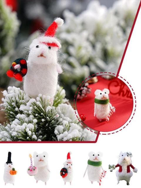 Handmade Wool Felt Animals Figurine DIY Wool Felt Cute Mouse Christmas  Halloween Ornament Mouse with A Pumpkin Xmas Home Decor - AliExpress