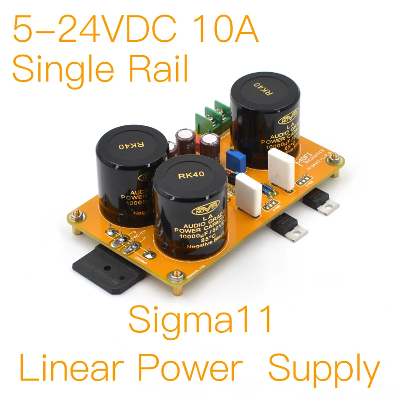 

MOFI-Sigma11 Fully Discrete Linear Power Supply (Single Rail 5-24VDC-10A) DIY KIT & Finished board