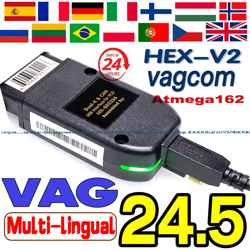 

Newest 2024 V24.5 VAGCOM Scanner USB Interface Unlimited VINS Autocom Diagnostic VCDS Cable Multi-Language HEX V2 VAG COM TOOLS