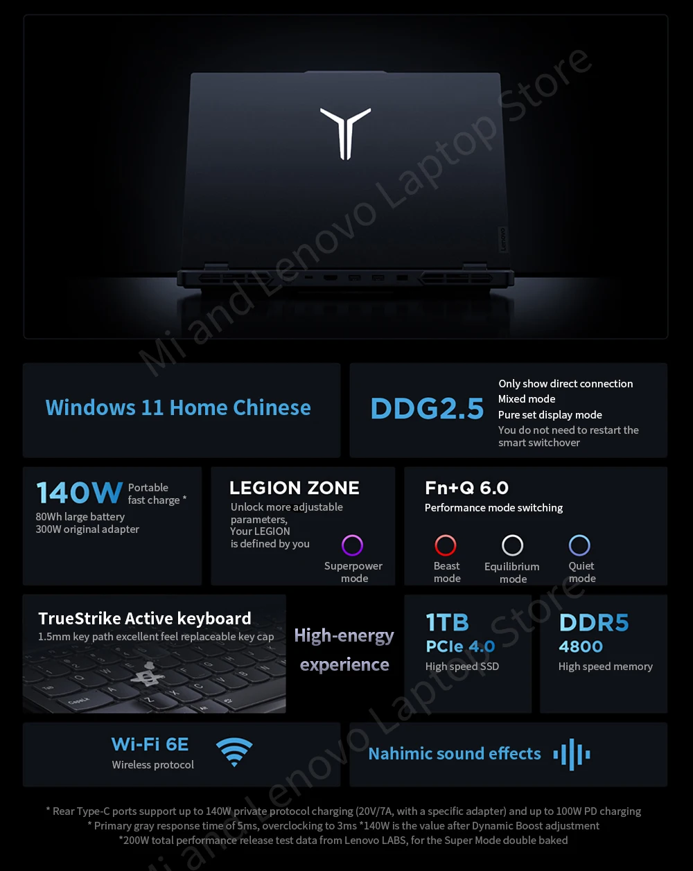 Lenovo Legion Y9000P 2023: Intel i5-13500HX/i7-13700HX/i9-13900HX, 2.5K 240Hz, 16-inch E-sports Gaming Notebook Description Image.This Product Can Be Found With The Tag Names Computer Office, Gaming laptop, Laptops