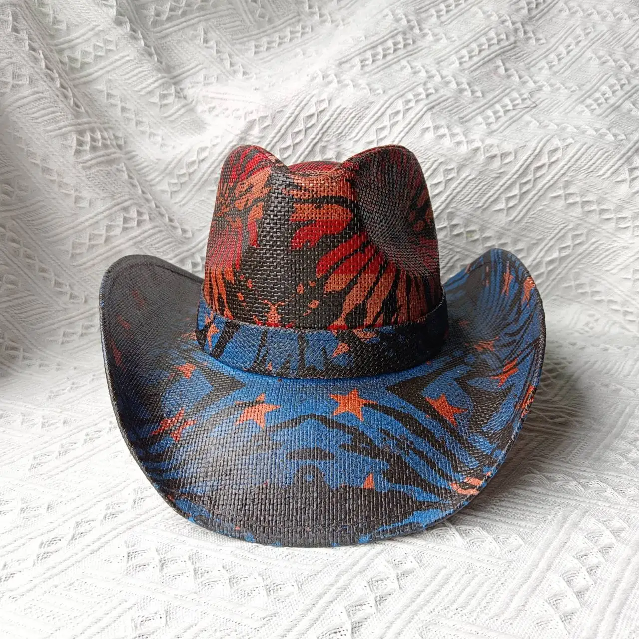 Hot Sale 2024 New Spring and Summer Hand-knitted Outdoor Travel Beach Unisex Western Cowboy Straw Hat_voghion.com