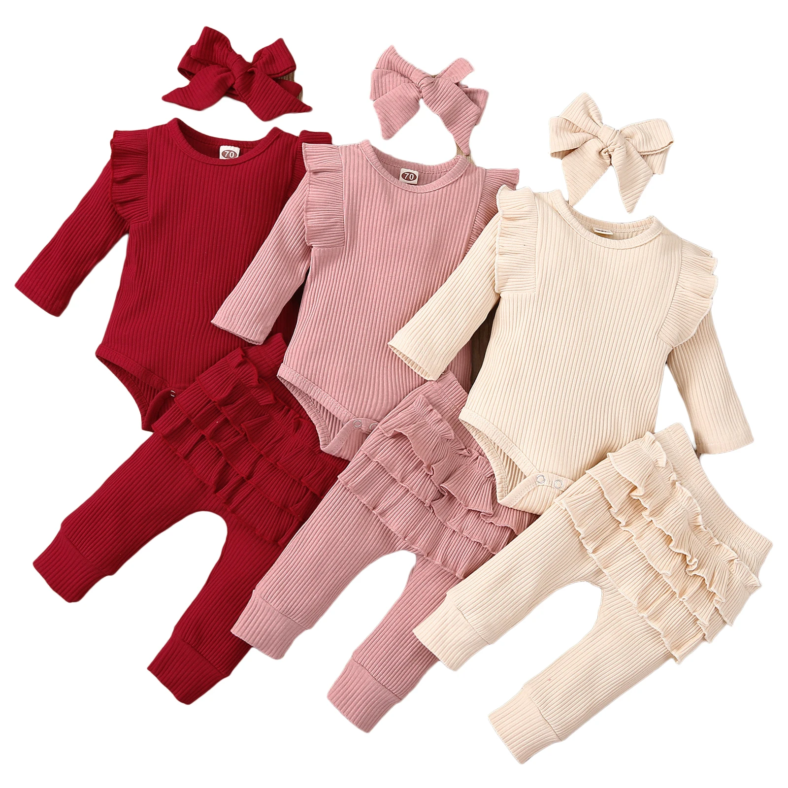 3PcsBabyGirlOutfitSetNewbornToddlerKidsClothingSetBabyGirls