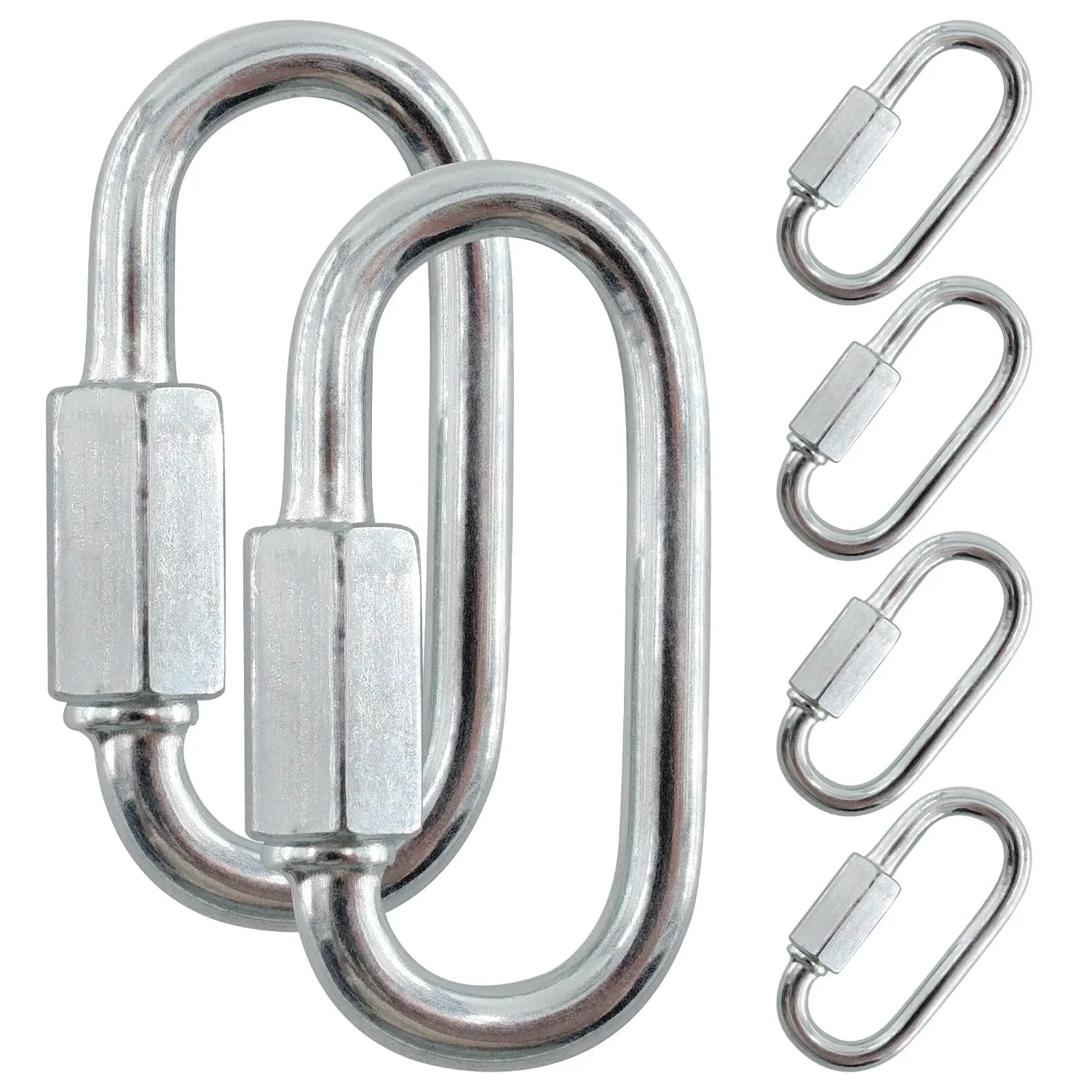 climbing carabiner Connect Hook Stainless Steel Connecting Ring Quick Chain Link Track M4/6/8/10