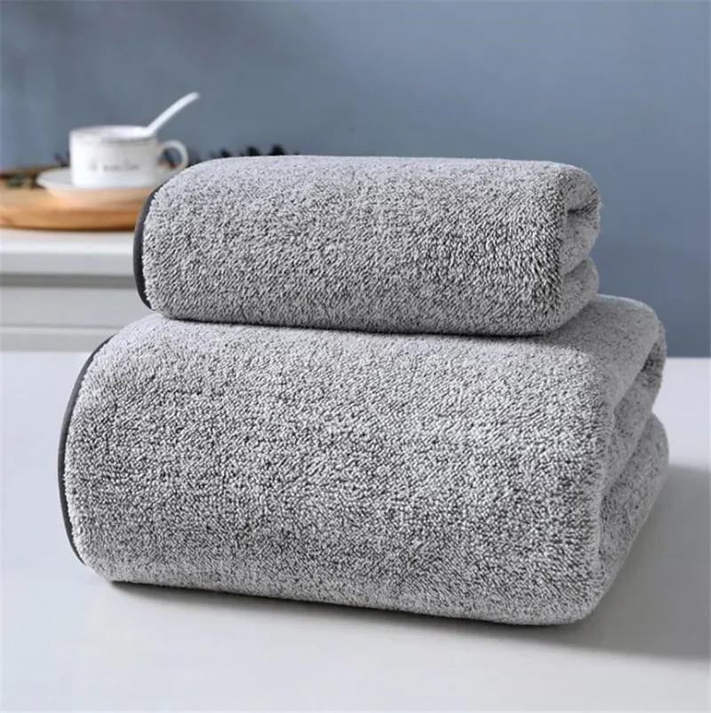 Bamboo Charcoal Fiber Towel Set Coral Velvet Bath Towel Adult Microfiber Bamboo Charcoal Face Hand Bathroom Bath Set