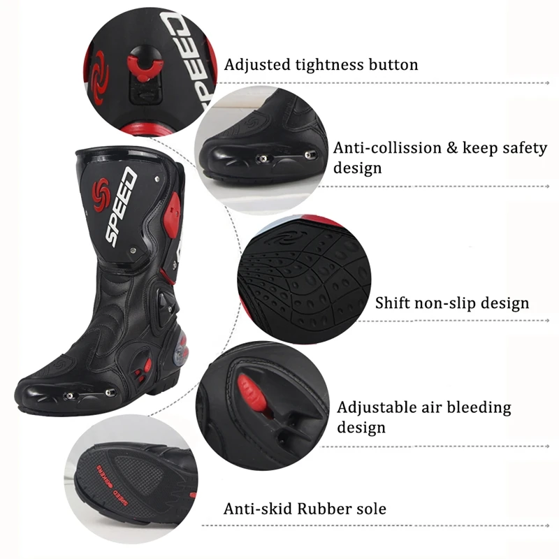 Motorcycle Rain Boots Motorcycle Shoes Motorcycle Boots Motorcycle Long Boots Motocross Off-Road Rally Professional Racing Boots Motorbike Rider Biker Shoes Protection Equipment B1001