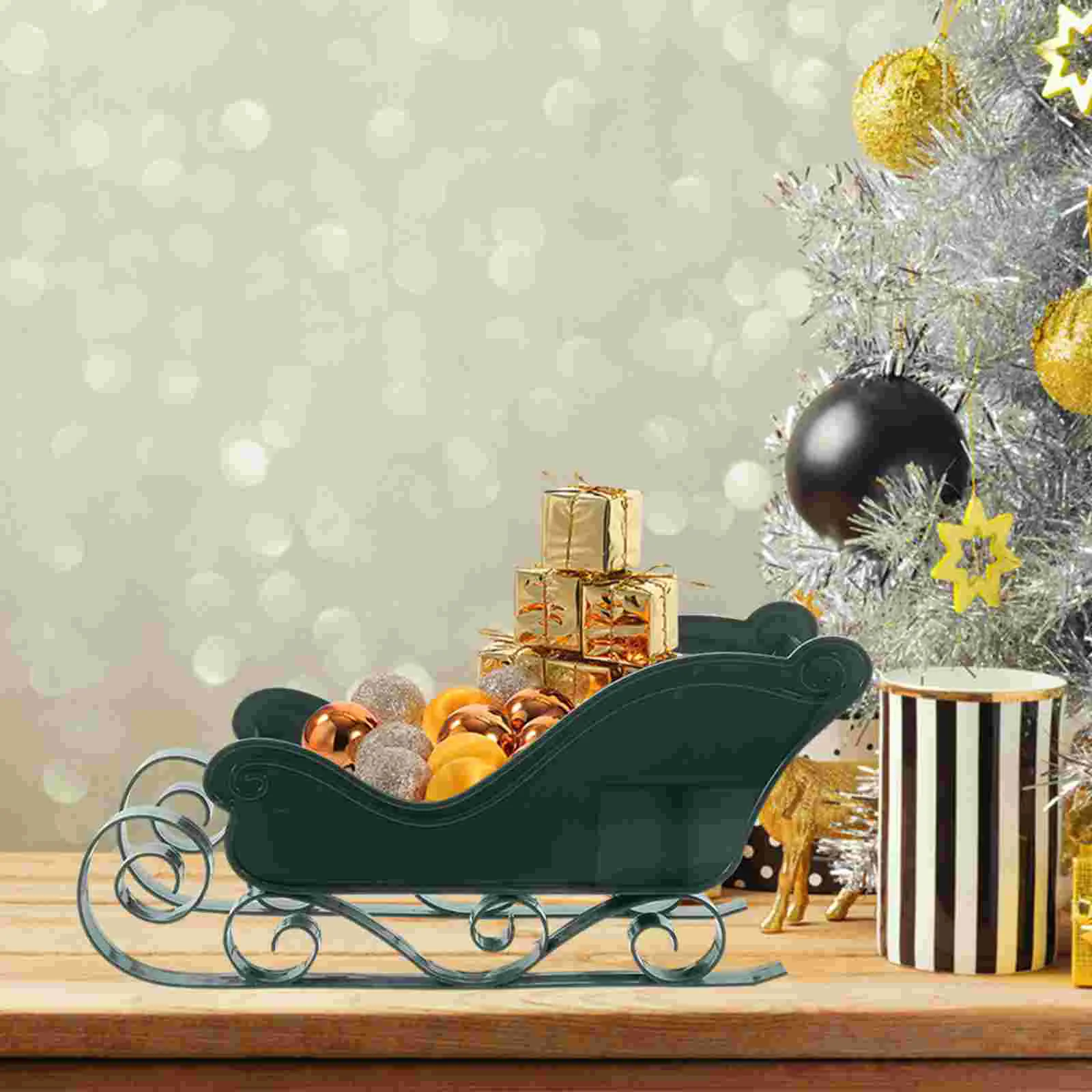 

Exquisite Sled Adornment Plastic Christmas Sleigh Pendant Christmas Tree Ornaments Home Decorations Home Christmas Decor Props