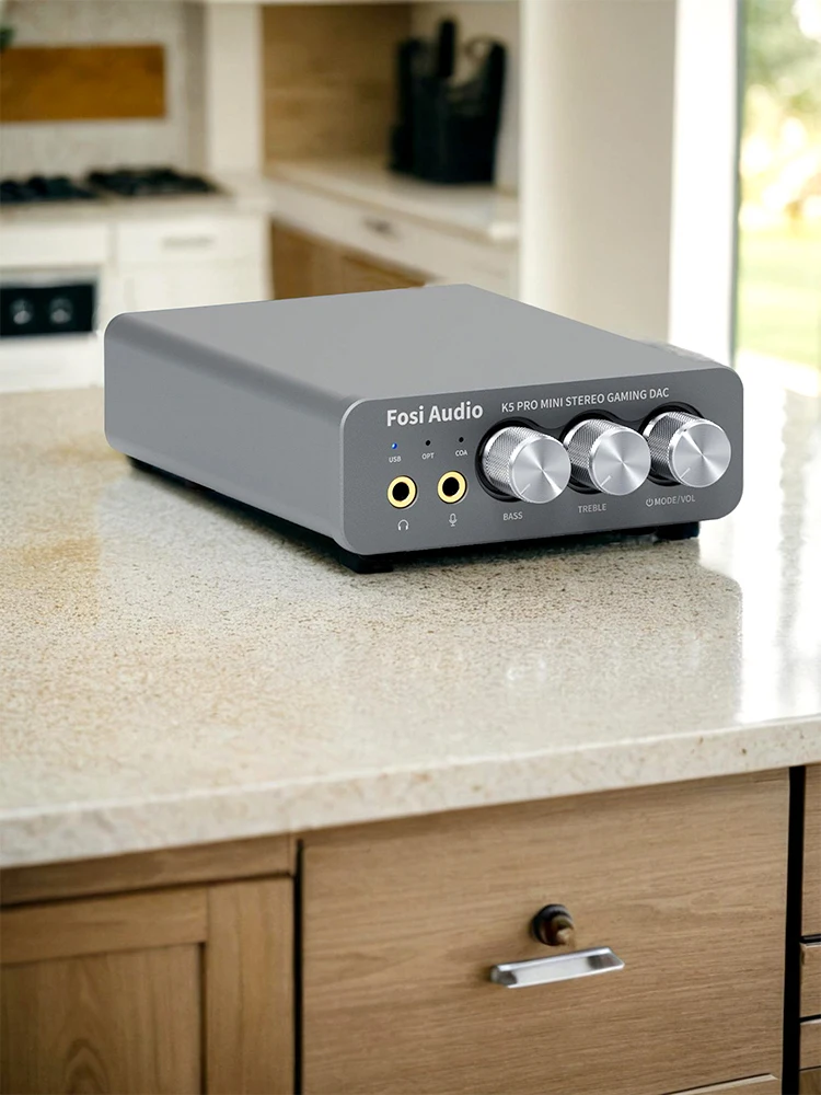 Fosi Audio K5 PRO USB Gaming DAC With Microphone Headphone Amplifier Mini Audio DAC For PS5 Desktop Powered Active Speakers headphone amplifier,portable dac amplifier