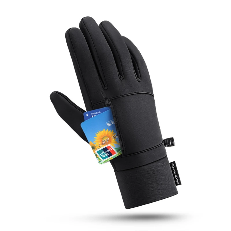 

Men Winter Waterproof Cycling Gloves Outdoor Sports Running Motorcycle Ski Touch Screen Fleece Gloves Non-slip Warm Full Fingers