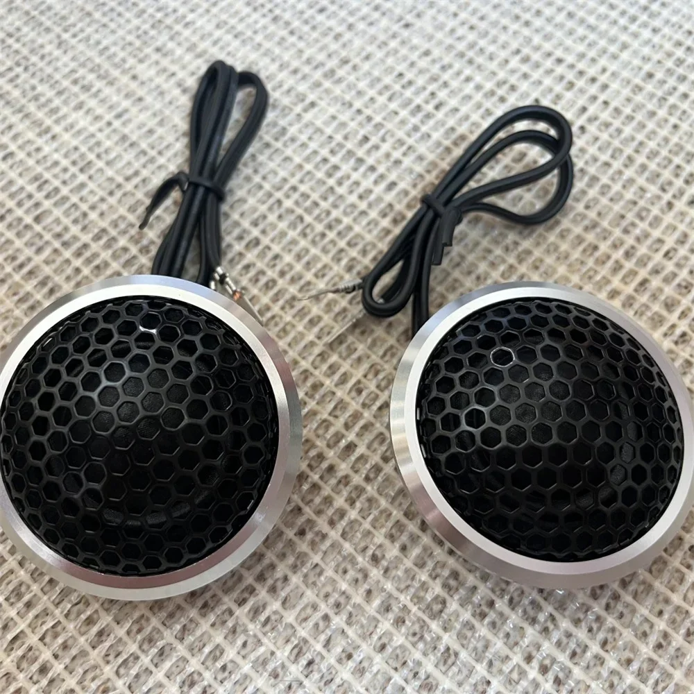 Dome Tweeter Speakers Automobile Plastic Shell Bracket 25mm Silk Film Tweeter Car Audio Modification Car 100W Speaker Set with Capacitor