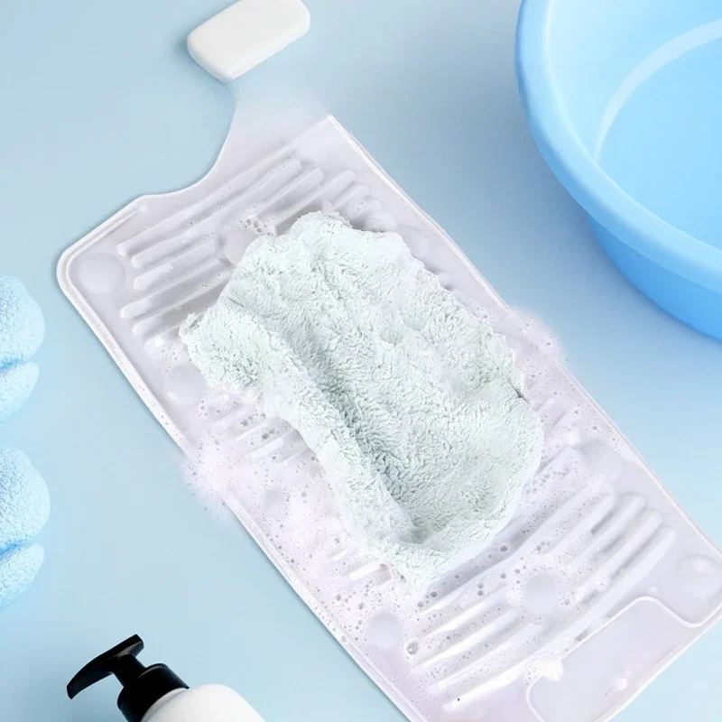 New Multifunctional Folding Mini Soft Washboard Silicone Washboard Household Laundry Board Plastic Rubber Portable
