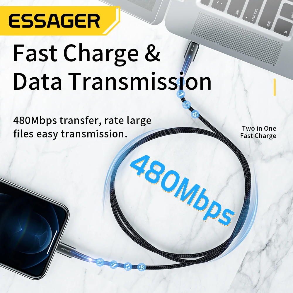 Essager 20W Fast Charging USB C to Lightning Cable