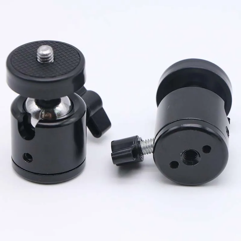 Mini Ball Head for 1/4 Tripod Aluminum Alloy 360 Degree Rotation with 0.25inch Threaded Base Plate for DSLR Camera Camcorder