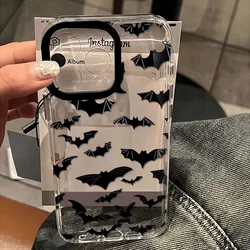 Clear Space Phone Case Featuring Black Bat Design - iPhone 12 Mini (Clear - YYDSC1466)