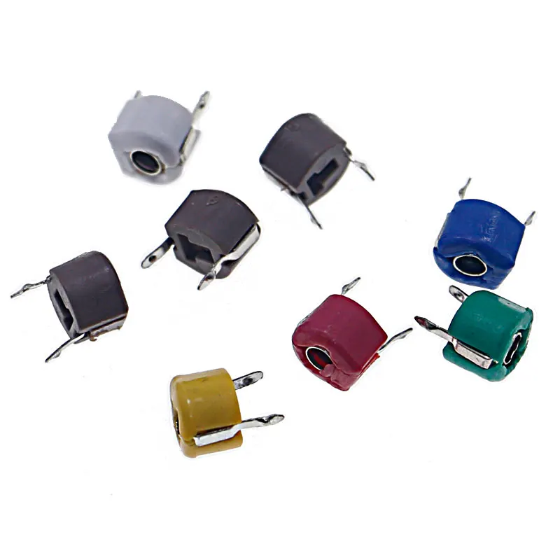80Pcs 8value *10pcs 6mm 5pf 10pf 20pf 30pf 40pf 60pf 70pf 120P Adjustable Capacitor Variable Capacitor DIY Mixed Box kit adjustable capacitor