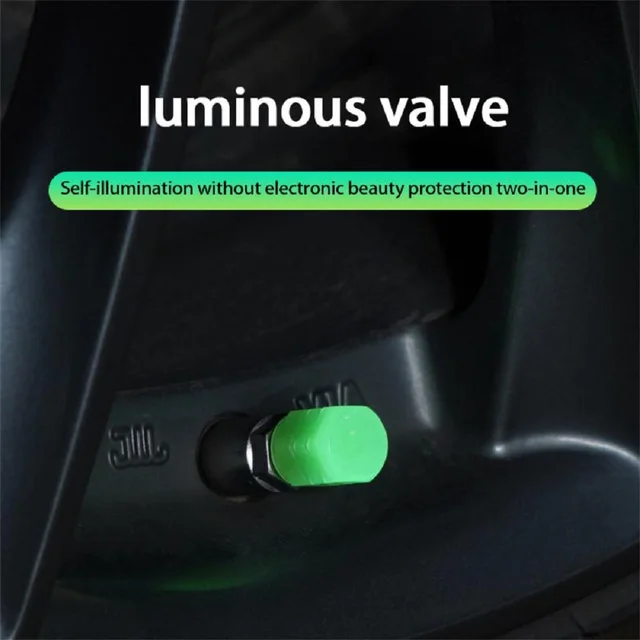 Universal Luminous Tire Valve Cap Car Wheel Hub Glowing Dust proof Decorative Tyre Rim Stem Covers