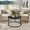 Black Coffee Table Round Marble CoffeeTables for Living Room Modern Small Center Table 6
