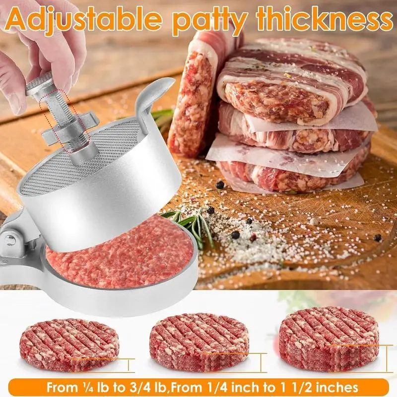 

Hamburger Maker Press Chopped Steak Meat Burger Press Mold Patty Burger Smasher Maker Aluminum Heavy Duty Meat Beef Press