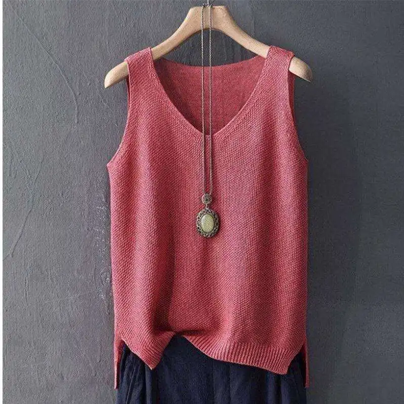 2022 tan ktop Loose large size camisole female summer knitted icy silk  outer wear sleeveless t-shirt inner bottoming shirt - AliExpress