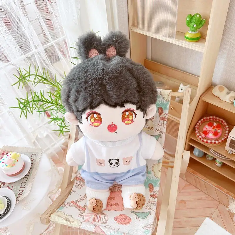 20cm Cute Idol Boy Doll Kawaii Stuffed Soft Cotton Plush Doll with Clothes for Girls Fans Collection Gifts Anime Game Periphery