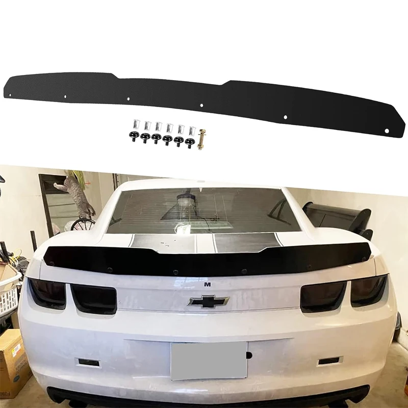 

Rear Wickerbill Spoiler for 2010-2013 Chevy 5th Gen Camaro LS, LT, RS, SS, 1LE ZL1, One Piece Add On Style Wicker Bill Spoiler