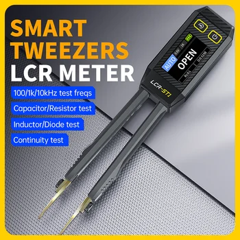 Pinzette intelligenti FNIRSI LCR-ST1, tester ESR SMD LCR, resistenza, capacità, induttanza, continuità, strumento di test diodi