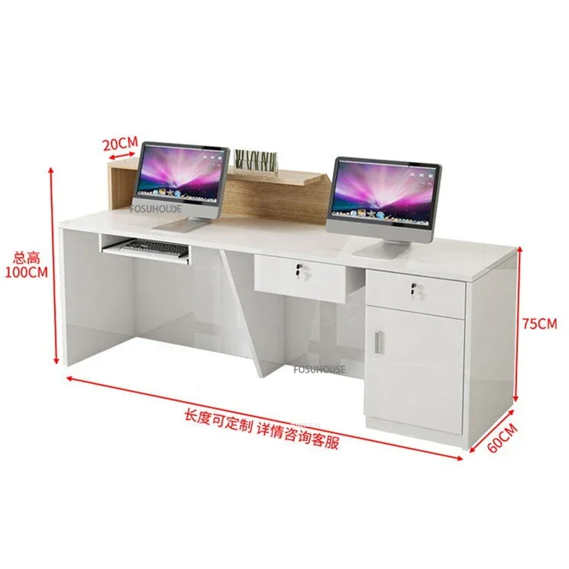 Modern Reception Desk Luxury Company Front Desk Office Furniture Bar Beauty Salon Counter Table Commercial Cashier DesksN