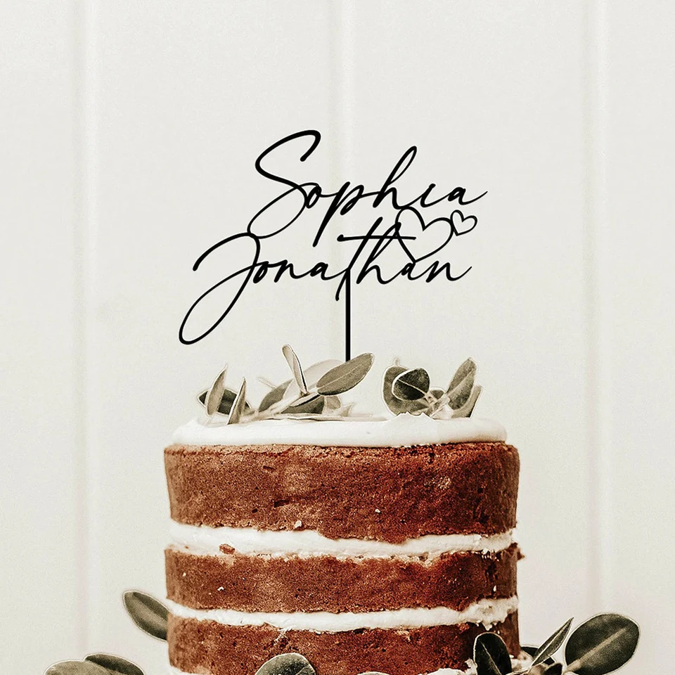 Mr & Mrs Décoration De Gâteau De Mariage Personnalisée Avec Strass, Argentée, Décoration De Gâteau De Mariage