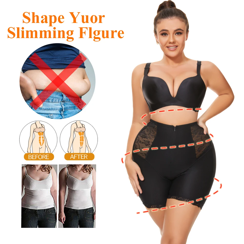 NINGMI Shapewear Shorts Mid- Waist Belly Control Body Shapewear Body Shaper Tummy Control Panties with Zipe