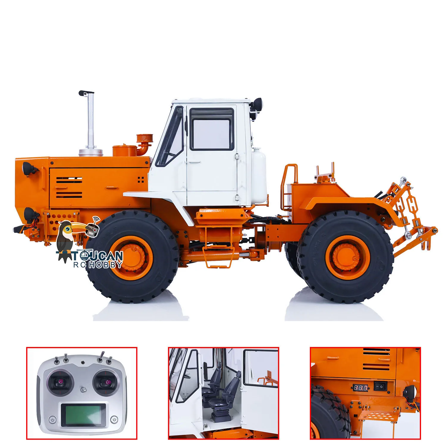 T150K RC Metal Hydraulic Tractor 1/12 Painted Assembled Remote Control Agricultural Trucks Cars FlySky I6S Light Sound ESC Toy 2