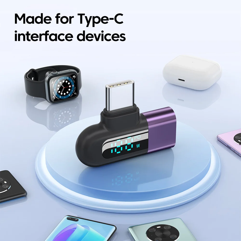 Elough-Adaptateur coudé USB Type C vers USB C, connecteur OTG, affichage numérique, charge rapide, adaptateur de données pour Macbook, Samsung, 120W