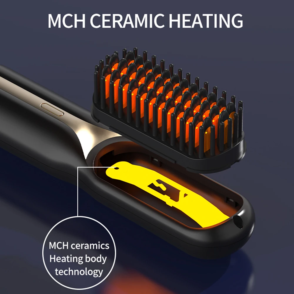 Electric Comb Straight Board Clip Negative Ion Hair Straightening Comb Curling Iron Dual-Use Internal Buckle Does Not Hurt 3