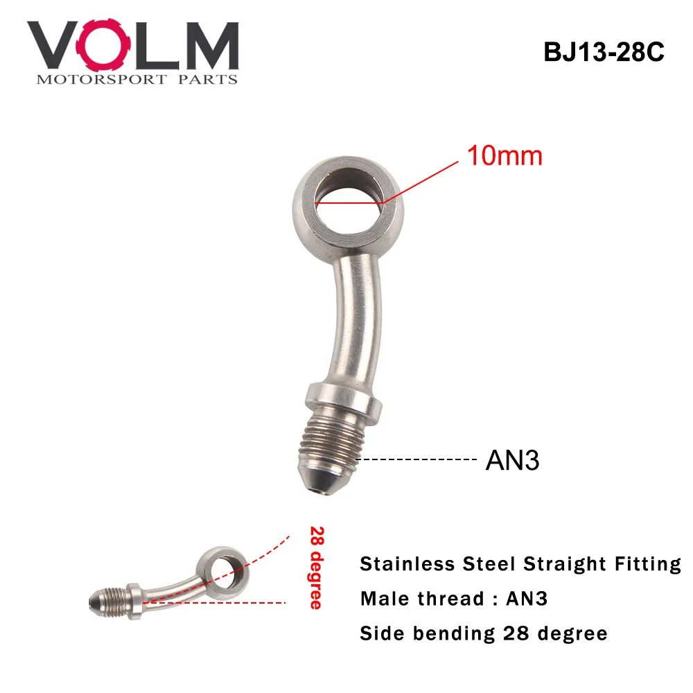 AN3 Motorcycle Brake Oil Hose Fitting Stainless Steel