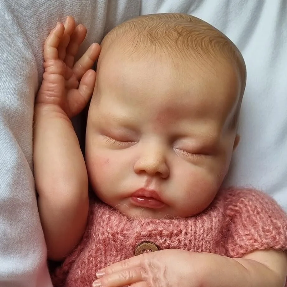 

48CM Bebe Reborn Deliah Asleep Soft Cuddly Body Newborn Baby Doll Lifelike 3D Skin Visible Veins High Quality Handmade