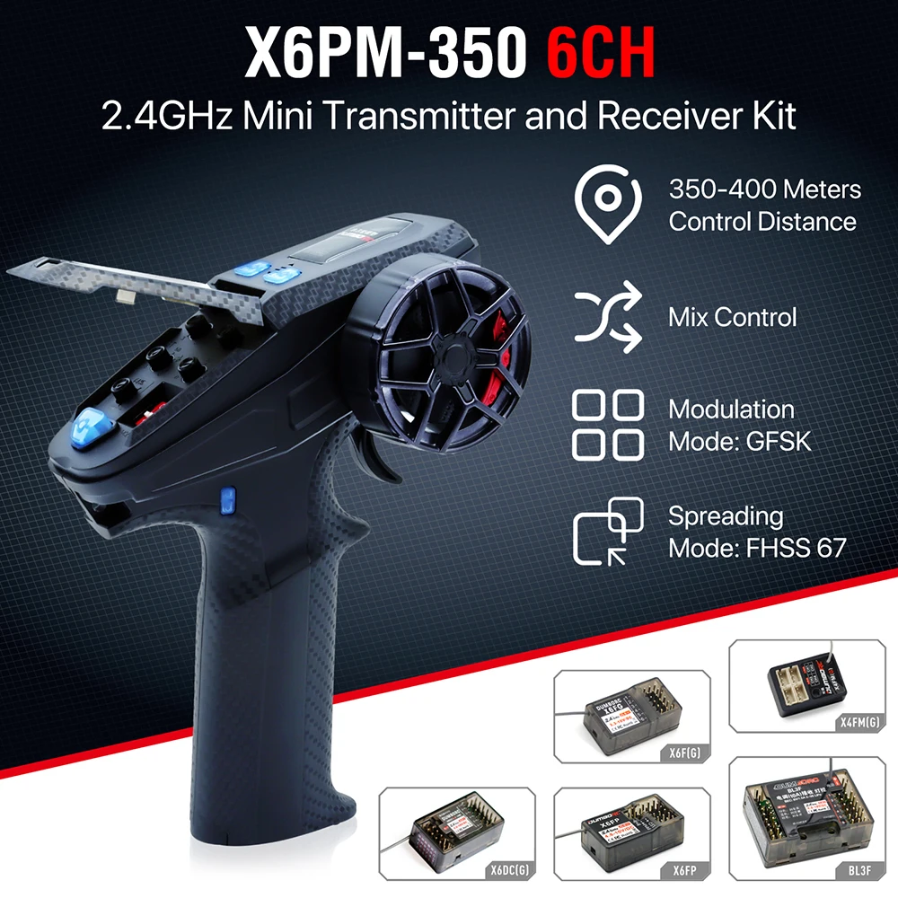 DUMBORC X6PM-350 Transmisor RC Ligero Con Receptor De Giroscopio X6FG Mini Control Remoto Rc Para Coches Rc Camioncrawlerracingbarcotanque