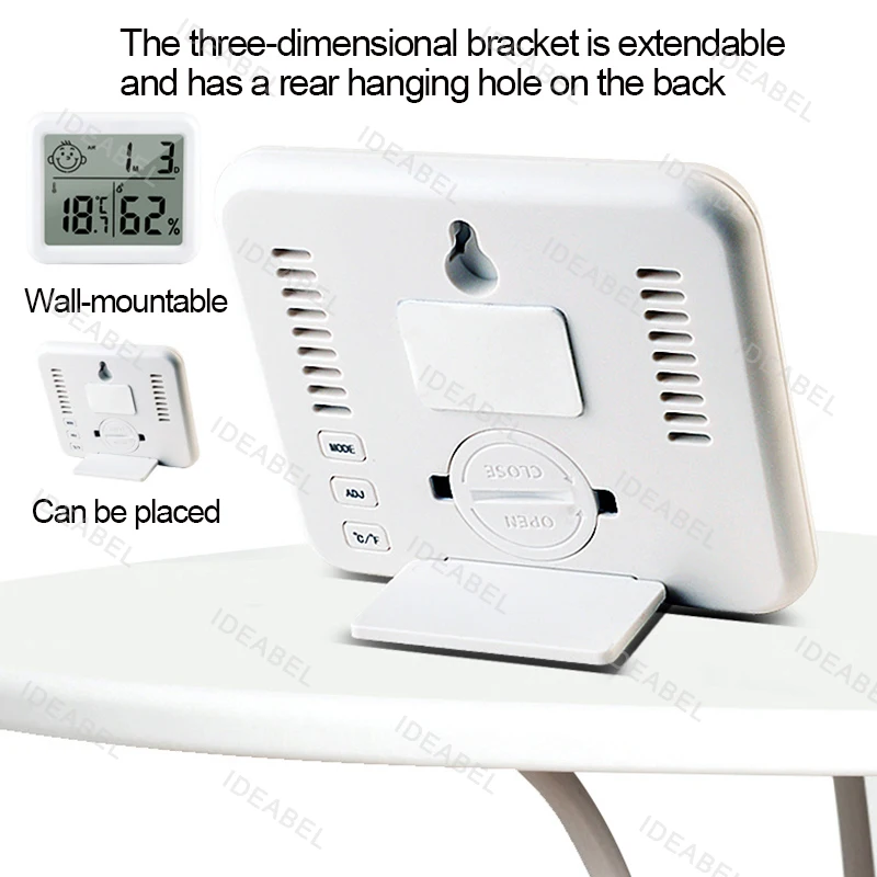 Digital Thermometer Hygrometer LCD Wall Clock