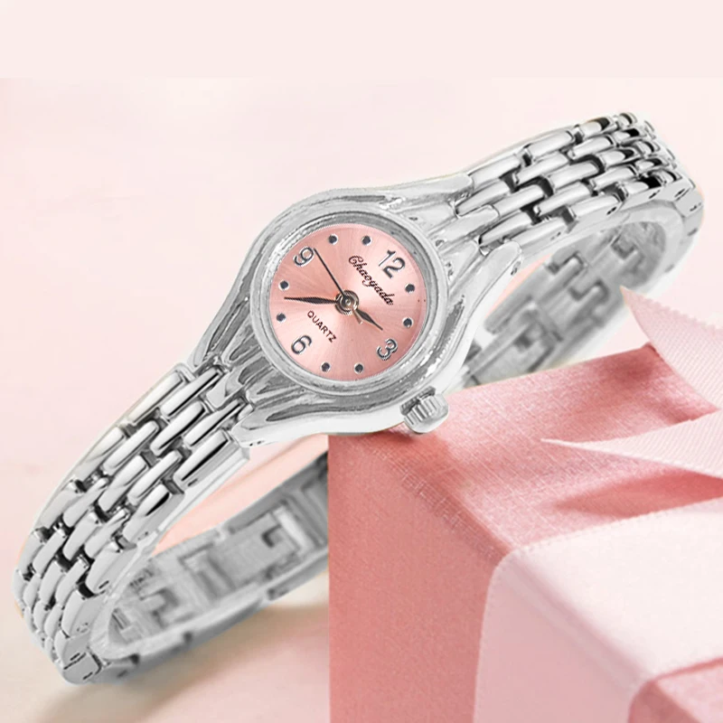 Ladies Gold Plated Watch Women Bracelet Quart Wristwatch Girl Analog Feminino Relojes Hour Luxury Watches Saati Clock 4