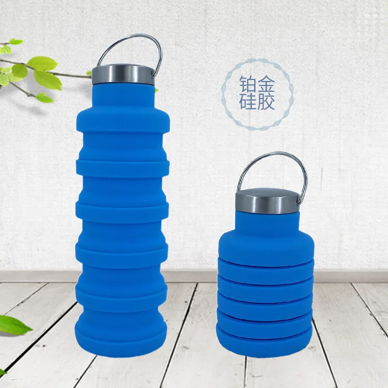 

Telescopic Dropdown Bottle Portable Collapsible Climbing Camping Tourist Water Flask for Camp Travel Dropdown Folding Blue 500ml