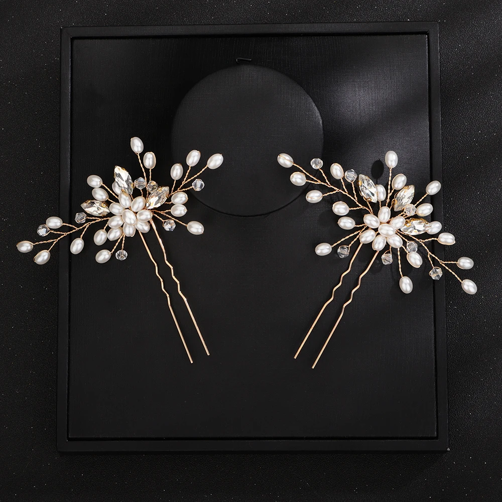 Bridal Hairpins Silver Rhinestone Headpiece for Women Pearl Wedding Hair Accessories Jewelry Handmade Party Headdress Ornament hair accessories,bridal hair accessories,crown headband