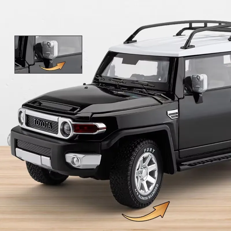 1:24 TOYOTA FJ Cruiser Alloy Car Model Diecast & Toy Metal Off-road Vehicles Car Model Sound and Light Simulation Childrens Gift 4