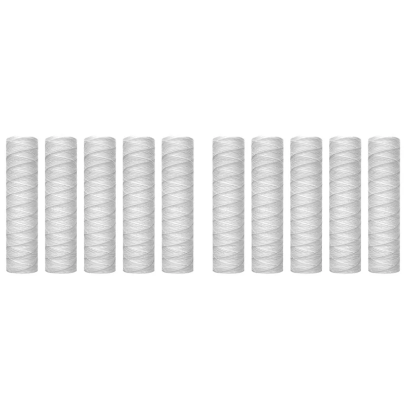 

10Pcs Micrometre 10 X 2.5 Inch String Wound Sediment Water Filter Cartridge Whole House Sediment Filtration Promotion