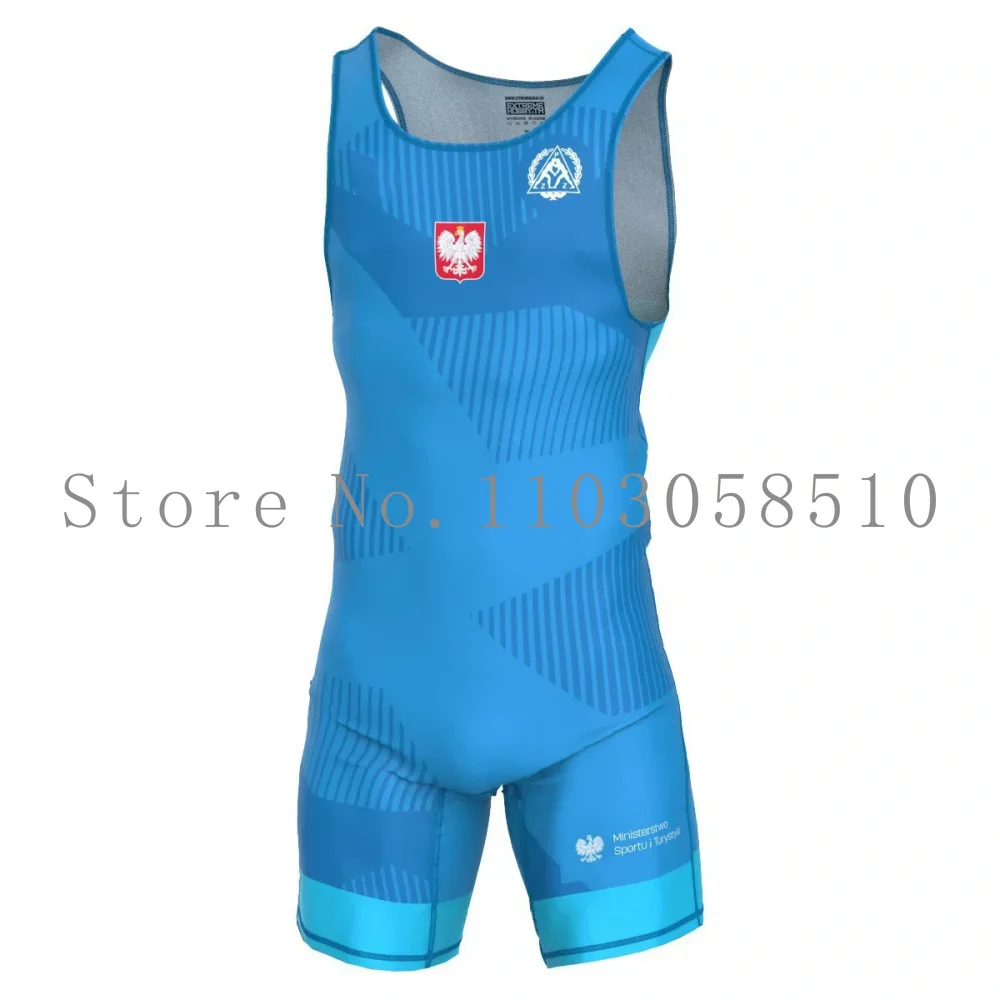 Men Wrestling Suit Men's Professional Competition Training One-Piece Weightlifting Clothes Male Bouts Sleeveless Fitness 2025 sports suit powerlifting singlet