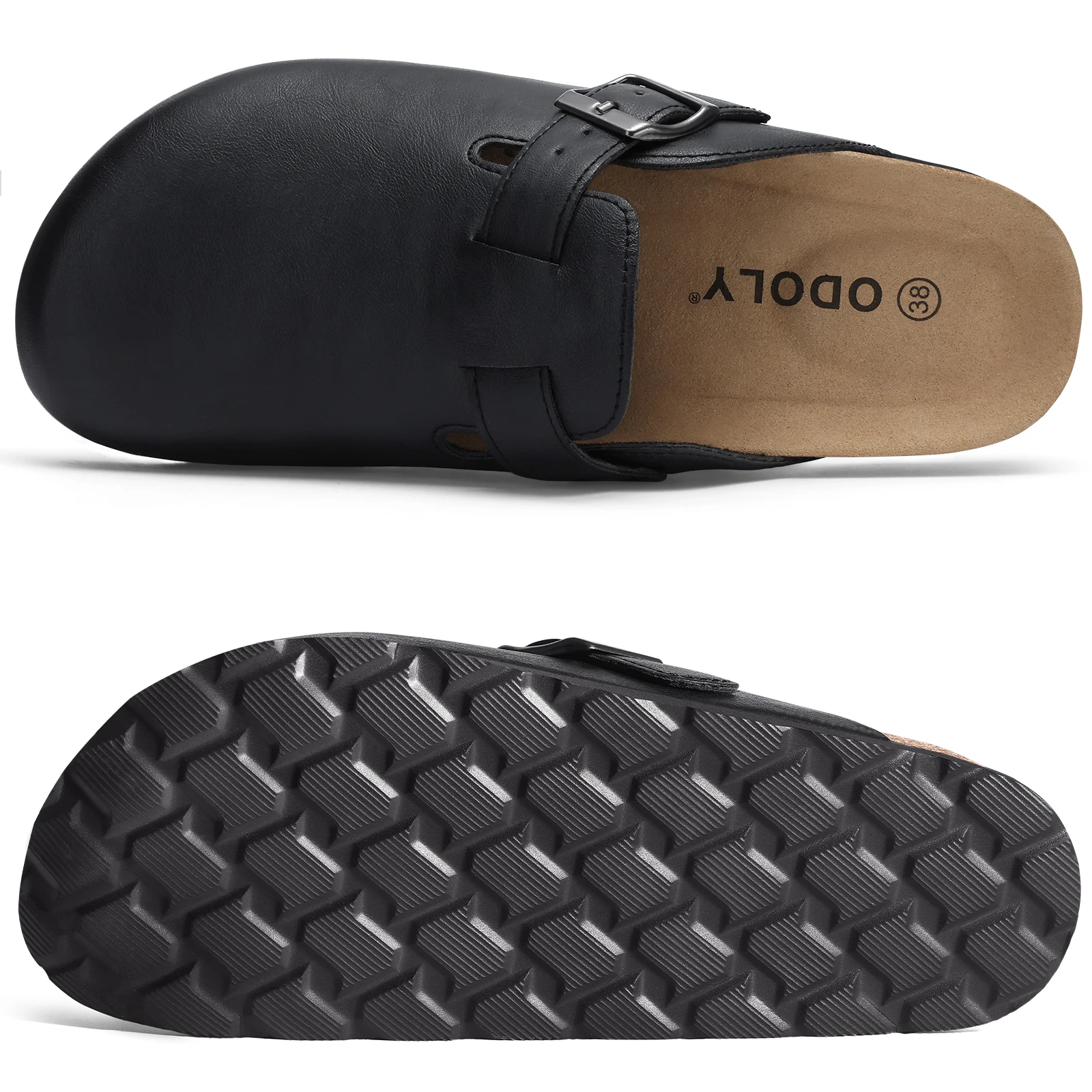 Vegan Leather Mules With Cork Insole And Arch Support For Women_voghion.com