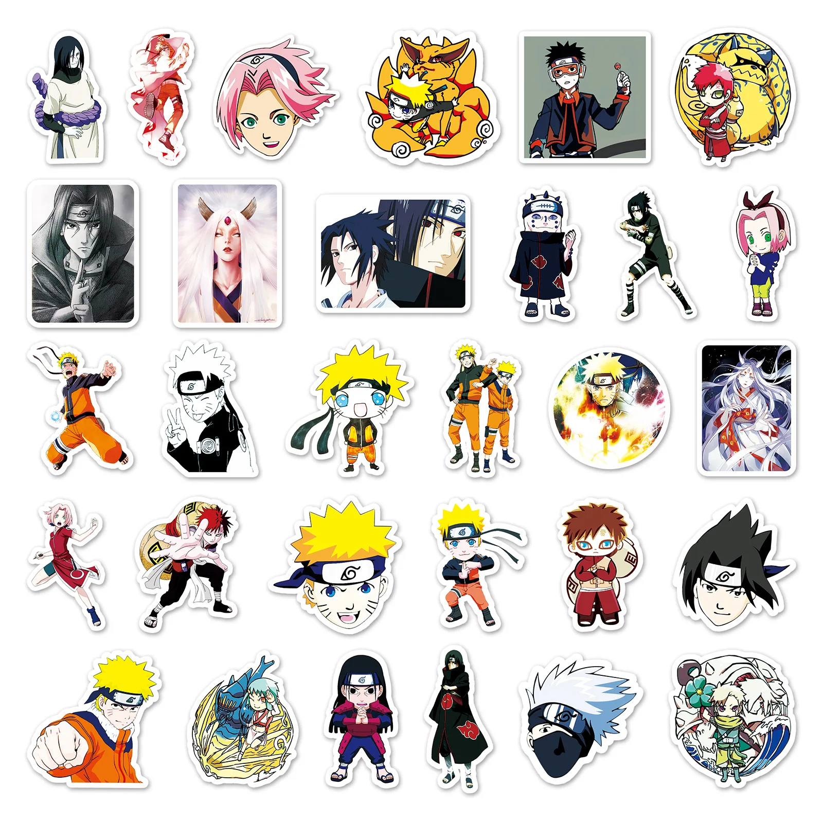 10/30/50pcs Cartoon Naruto Stickers Cool Naruto Waterproof Sticker Luggage  Skateboard Guitar Laptop Tail Beast Stikers Kid Toy